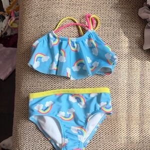 wonder nation Blue Rainbow Cloud Flounce Bikini Set